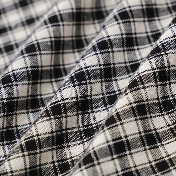 Rihoas Black Plaid V Neck Ruffle Blouse - Picture 7 of 9